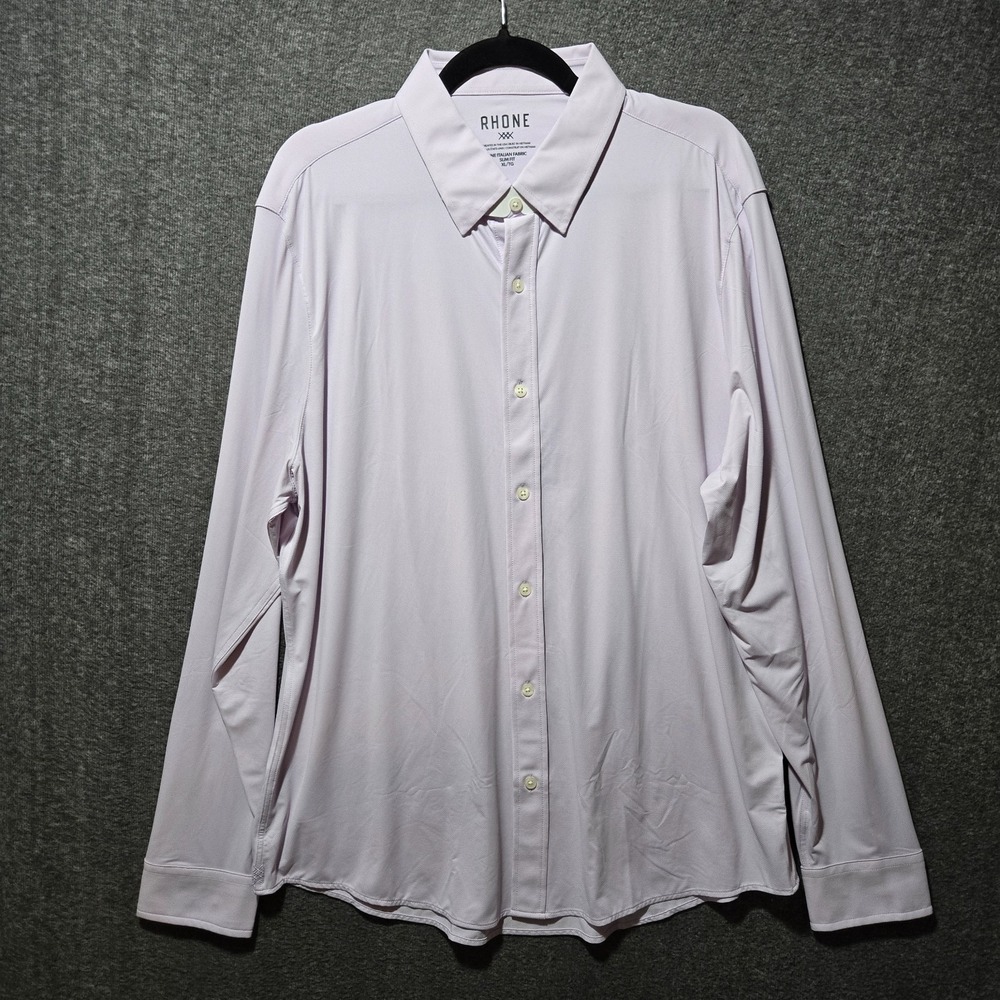 Rhone XXX Men's Italian Fabric Slim Fit Commuter Shirt Lavender XL $138 NWT New